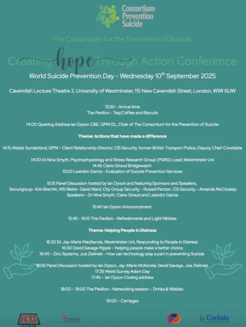 Photograph from ‘Gold Sponsorship for the Prevention of Suicide 2025 Hope Through Action Conference’